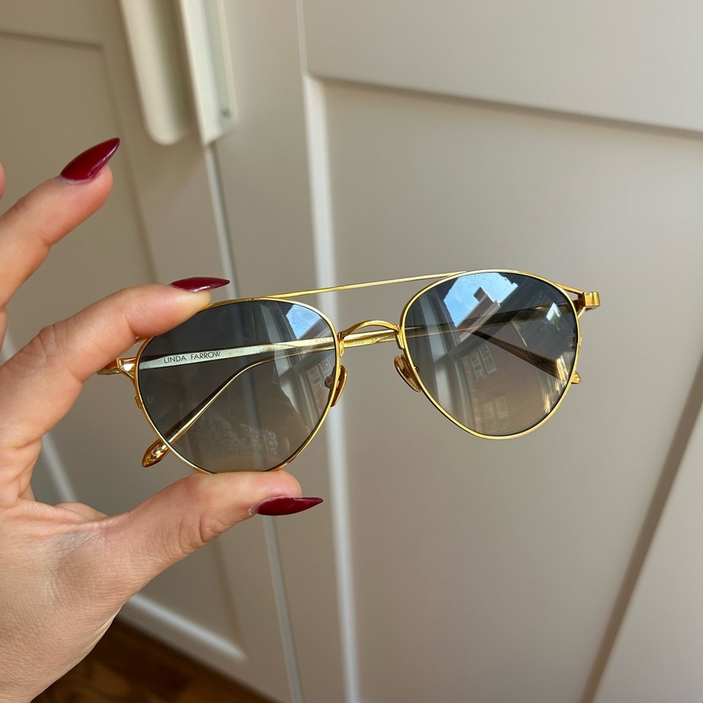 Linda Farrow Newman Aviator Sunglasses